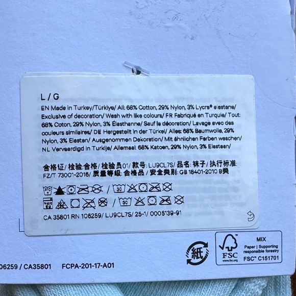 NWT lululemon athletica Unisex Crew Light blue with green writing Casual Socks - Picture 4 of 5